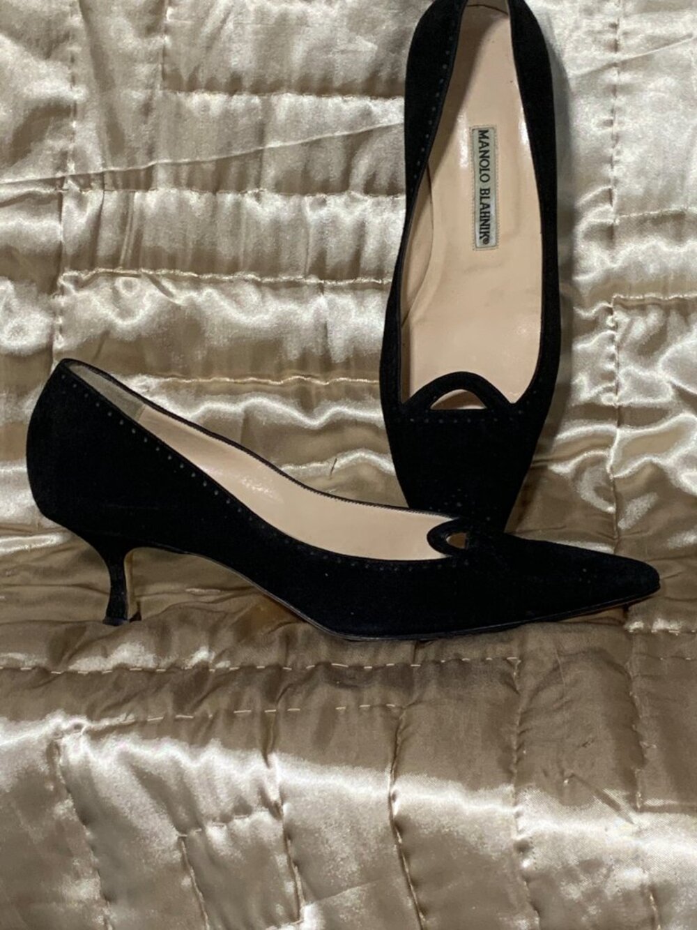 Vintage Manola Blahnik-  Black Suede Size 38